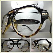 Men's Women Vintage Retro Style Clear Lens Eye Glasses Black Tortoise Gold Frame