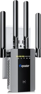 2025 New WiFi Extender Signal Booster, Long Range up to 13355Sq.ft, Black  - Afbeelding 1 van 9