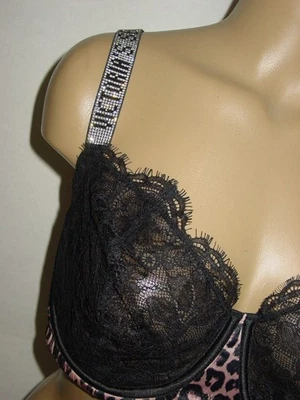 Victoria's Secret Very Sexy Push Up W/Out Pad Bra Leopard Shine Strap-38DDD New - Image 1 of 4