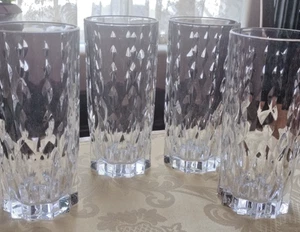 SET OF 4 RCR MARILYN CRYSTAL ALL PURPOSE TUMBLER HIGHBALL 6" GLASS ITALY New - Picture 1 of 23