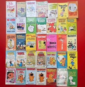 Vtg Lot of 35 Cartoon Strips Paperback Books Peanuts Popeye Andy Capp Blondie - Picture 1 of 24