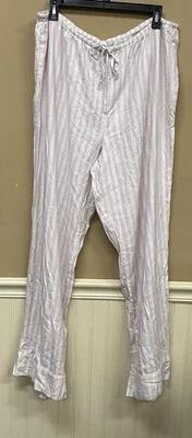 Pantalones de pijama Victoria’s Secret para mujer talla XL a rayas rosa blanco brillante Foto 1 de 4