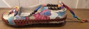 Socofy Slip-on Flats Floral Beeds Handcrafted Shoe Womens Size 40 Us 9-9.5 - Picture 1 of 9