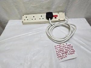 DURAPLUG  RUBBER 4 SOCKET EXTENSION LEAD APPROX  2 .90MTS + DURAPLUG 3 PIN PLUG - Picture 1 of 18