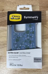 OtterBox Symmetry Series MagSafe Handyhülle für iPhone 15 Pro - Dawn Floral Blue - Bild 1 von 1