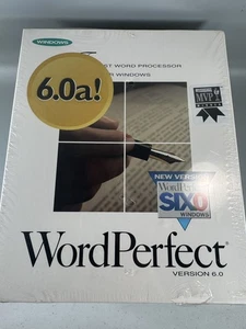 Nowy WordPerfect 6.0a dla Windows Sealed Box, dyskietki 3,5", 1993 A - Zdjęcie 1 z 11