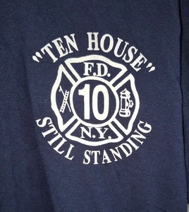 FDNY New York Fire Department TEN HOUSE 10 Across Twin Towers Site T Shirt M - Picture 1 of 4