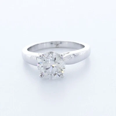 1.85ct H-SI1 Round Natural Certified Diamond 18k Gold Solitaire Engagement Ring - Image 1 of 4