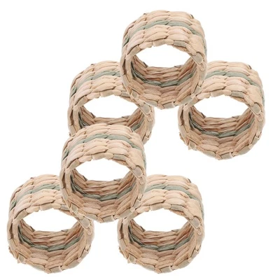  6 Pcs Anello Portatovagliolo Nuziale Anelli Tovaglioli Da Pranzo - Immagine 1 di 4