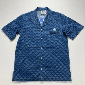adidas Men's Originals Monogram Trefoil Denim Shirt IX6731 Size Small - Picture 1 of 13
