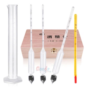 Alcohol Hydrometer 0-100% For Whiskey Moonshine Spirit Distilling Test Jar - Picture 1 of 13