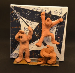 Eric Doué - Unikat, handsigniert / signiert mit 3 echten P'tikons / Wandskulptur - Bild 1 von 15