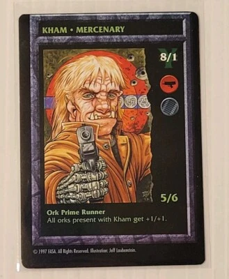 Shadowrun Miscut Kham Mercenary Card Unplayed NM FASA 1997 - Image 1 of 2