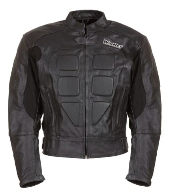 Veste Moto Cuir Courte Avec Protections Homologuées C.E. CE - Photo 1/4