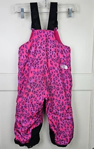 The North Face Hyvent Ski Snow Pants Girls 4T Pink Floral Insulated Bibs - Picture 1 of 4