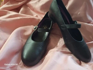 Square Dance Schuhe Größe 9,5 schmal, Damen flach schwarz, bequem mit Riemen, schöne Schuhe - Bild 1 von 8