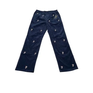 Polo Ralph Lauren Corduroy Pants Boys Size 16 Navy Blue Embroidered P Lettering - Picture 1 of 15