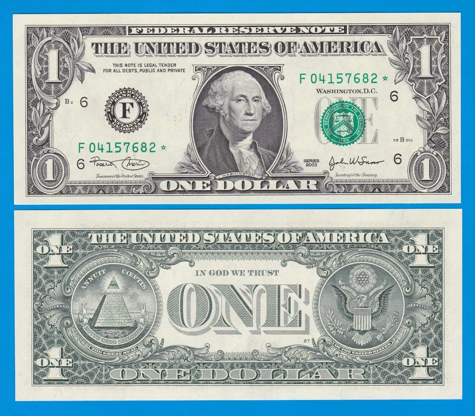 United States 1 Dollar 2003 STAR Replacement "F" Atlanta Georgia UNC FR#1929-F* - Image 1 of 1