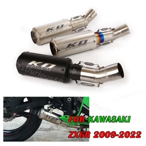 51mm For KAWASAKI ZX6R 2009-2022 Exhaust Muffler Pipe Bottom Mid Link Tube Steel - Picture 1 of 12