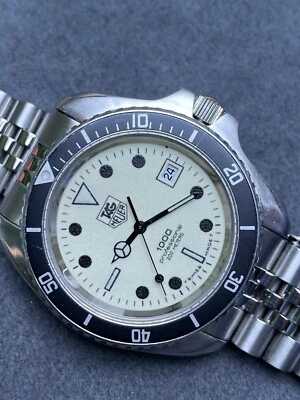 👍 Vintage TAG HEUER 1000 980.032 Jumbo Lume Submariner 844 Estilo Relógio de Mergulho - Imagem 1 de 4