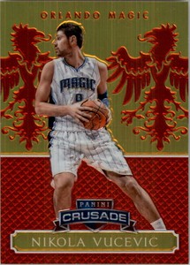 2014-15 Panini Excalibur Crusade Red Basketball Card #112 Nikola Vucevic /99