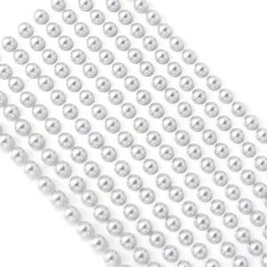 200 Silver Self Adhesive Pearls 6mm Small Round Pearl Bead Embellishments - Picture 1 of 1
