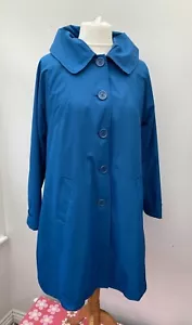 Dennis Basso Blue Trench Coat W/Removable Faux Fur Lining / Gilet Size Small - Picture 1 of 15