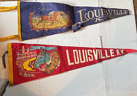 2 - VINTAGE KENTUCKY DERBY PENNANT FLAG CHURCHILL DOWNS HORSE RACING Cover