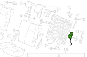 Genuine LEFT Rear Seat Lock 2017-2020 Honda Jazz Fit 82620-T5R-A71 Thailand OEM - Bild 1 von 3