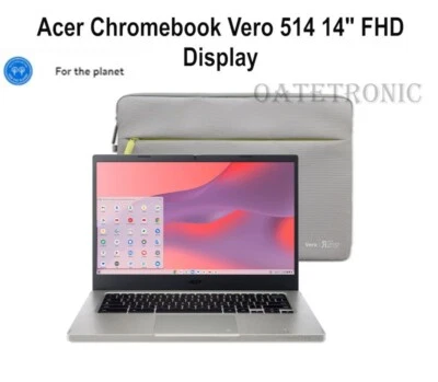 Acer Chromebook Vero 514 14" FHD IPS Display, 12th Intel Core i3-1215U+ BAG, NEW - Image 1 of 4