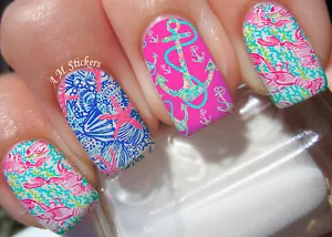 Juego de 22 pegatinas de transferencia de arte en uñas de anclaje náutico - A1016 - Imagen 1 de 1