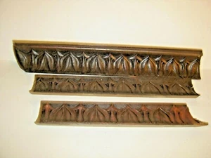3 pcs. Crown Molding Salvage Mahogany or Walnut #616 - Picture 1 of 10