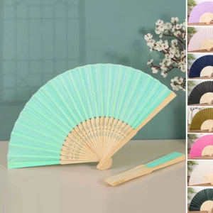 5 Silk FOLDING HAND FANS Wedding Favor Party Events Reception Home Decorations - Picture 1 of 90