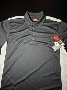 Mens Large Champions Tour Polo Golf Shirt Black And White With Tags - Picture 1 of 11