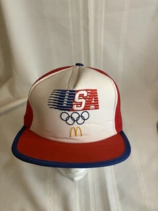 Vintage 1984 OLYMPICS USA McDonald’s Snapback Trucker Hat Mesh Cap 🇺🇸 RARE - Picture 1 of 8