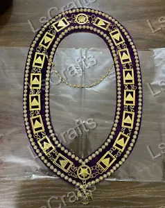 Collar Masónico 33 Grado 33 RITO ESCOCÉS PÚRPURA Respaldo + Alas Abajo JOYA - Imagen 1 de 3