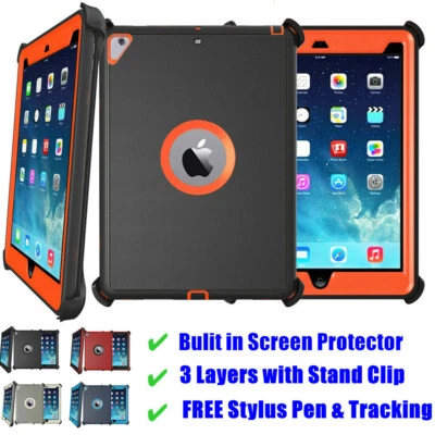 For Apple iPad 2/3/4  Shockproof Defender Dual Layer  Hard Case Stand Clip COVER - Image 1 of 4
