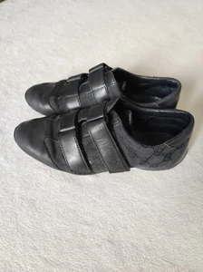 Original Gucci Sneaker Turnschuhe 35,5 schwarz Leder black leather shoes - Bild 1 von 9