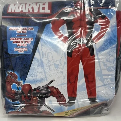 Deadpool Muscle Costume Men's Adult Plus 2XL 48-52 Marvel Deadpool Costume NEW - Image 1 of 3