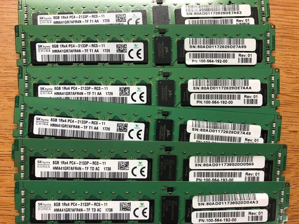 48gb SK Hynix HMA41GR7MFR4N-TF 8GB x6 PC4-2133P DDR4 ECC Server RAM - Image 1 of 1