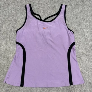 Canotta vintage Nike Fit Dry media viola centrale swoosh camicia da donna grigia etichetta - Foto 1 di 10