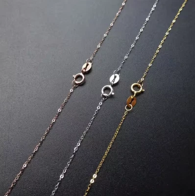 COLLIER OR JAUNE 18K FEMME HOMME POINÇON OR 750 CHAÎNE GOURMETTE LONGUEUR 45 CM