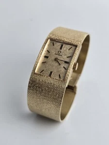 Men's Vintage Solid 14k Gold OMEGA Mechanical Watch w/Mesh Band - Picture 1 of 9