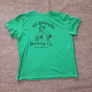 St. Patrick's Brewing Co Men T-Shirt 2XL Green Front Side Graphic Short Sleeve * - Picture 1 of 16
