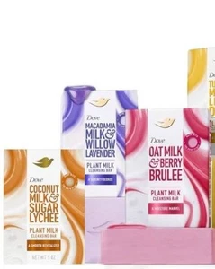 Dove Plant Milk Cleansing Bar Soap for Moisturized Skin, Variety Pack, 6-Pack - Picture 1 of 4