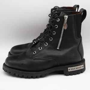 Red Wing Boots Women's Side Zip Chukka Biker Black Moto Leather 1668 Size 8 - Picture 1 of 10