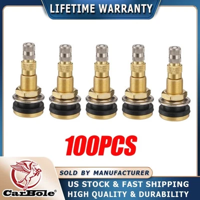 1-7/8" Tractor Air Liquid Tubeless Tire Brass Valve Stem TR618A Pack of 100 - Image 1 of 4