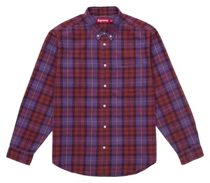 FW24 SUPREME QUILTED PLAID FLANNEL BUTTON UP SHIRT PURPLE SZ XXL - Picture 1 of 3