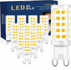 10 Pack G9 LED Bulb 3000K Warm White 40 W G9 Halogen Equivalent Ceramic Bi Pin - Picture 1 of 11