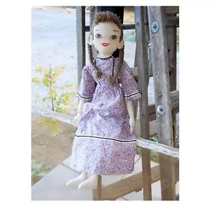 Vintage handgefertigte Stoffpuppe Americana primitiv rustikal Volkskunst weiche Skulptur - Bild 1 von 10